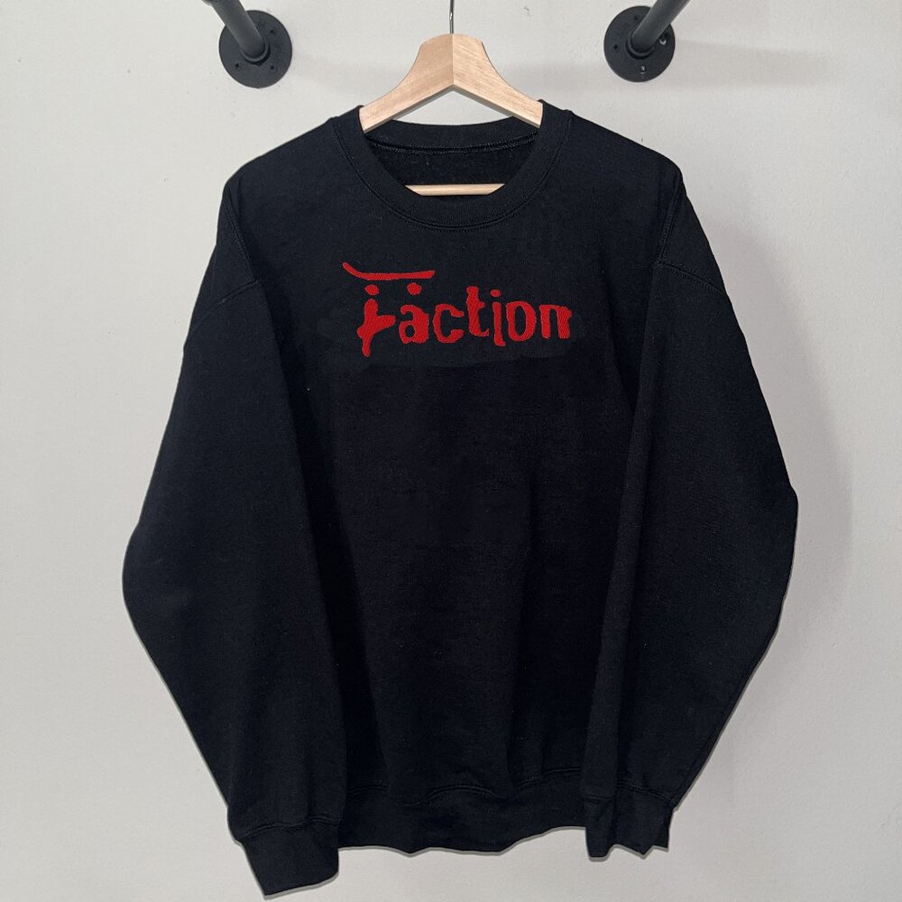 Black Red The Faction Skate Hardcore Punk Rock Band Crewneck Sweatshirt